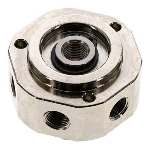 Joint tournant à 6 voies 1/8'' x3/8'' Laiton nickelé FKM 12bar (168.6psi)