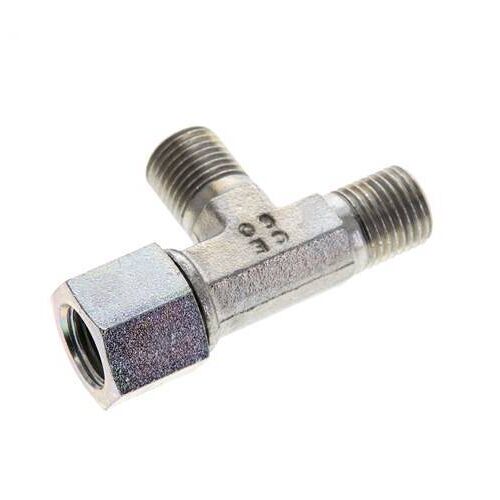 Raccord en T G1/4'' Mâle x Femelle Acier Hydraulique 350bar (4917.5psi)