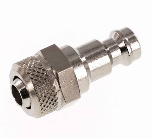 Laiton nickelé DN 5 Bouchon d'accouplement d'air 6x8 mm écrou-raccord [2 pièces].
