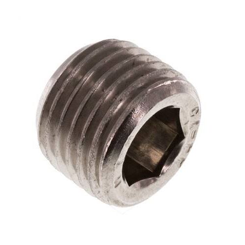 Bouchon De Fermeture 1/4'' En Acier Inoxydable Avec Hexagone Intérieur Sans Collier 40 Bar [2 Pièces].