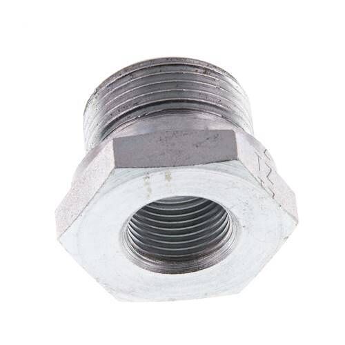 Adaptateur réducteur G 3/4'' x G 3/8'' M/F en acier zingué 400 Bar - Hydraulique [2 Pièces].