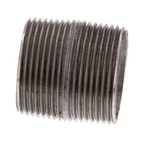 R 1 1/4'' mamelon double en acier zingué pour tuyau 50 Bar DIN 2982 - 40mm [2 pièces].