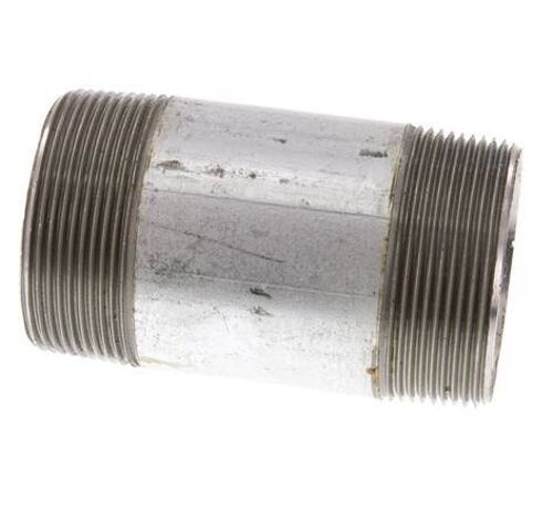 R 2'' mamelon double en acier zingué pour tuyau 50 Bar DIN 2982 - 100mm [2 pièces].