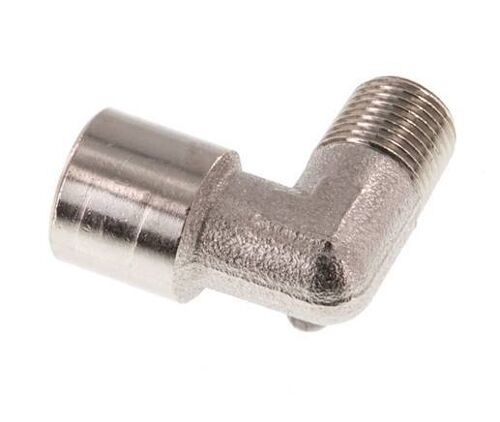 G 1/8'' x R 1/8'' F/M Raccord coudé 90° en laiton nickelé 16 Bar [5 Pièces].