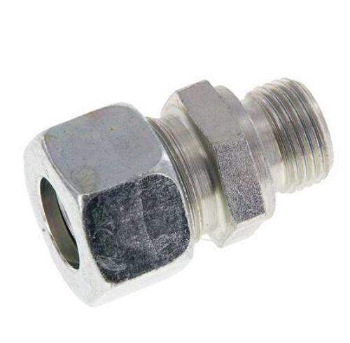 M18x1.5 Male x 15L Acier zingué Anneau de coupe droit 315 Bar DIN 2353 [2 Pièces]