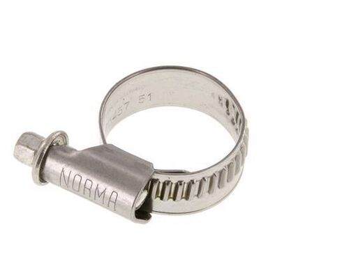 Collier de serrage 16 - 27 mm avec une bande de 12 mm en acier inoxydable 304 - Norma [2 Pièces].