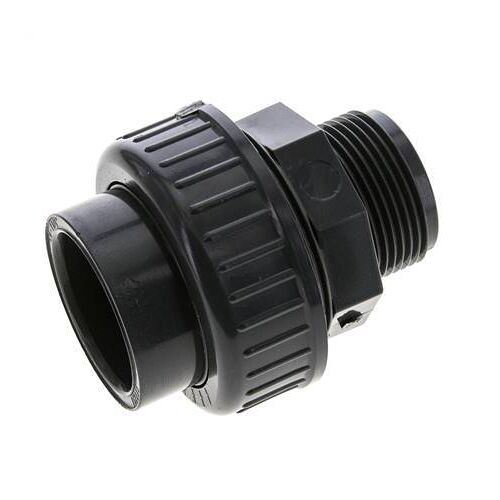 Raccord union PVC femelle femelle 40mm x mâle R 1 1/4'' EPDM