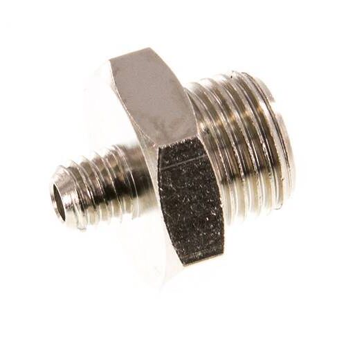 G 1/8'' x M5 Double mamelon en laiton nickelé 16 Bar [10 Pièces].