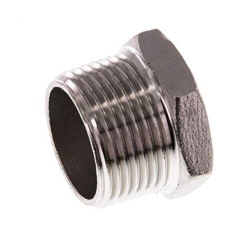 1'' NPT mâle Bouchon de fermeture en acier inoxydable avec Hexagone extérieur 16 Bar