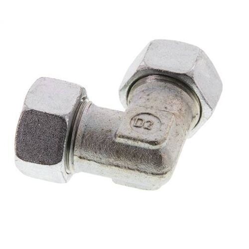 Acier zingué 22L Coude 90 degrés Anneau de coupe 160 Bar DIN 2353