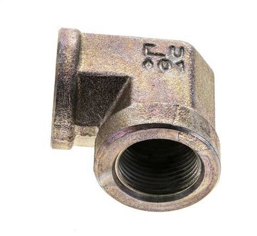Raccord coudé 90 degrés 1'' NPT en acier zingué 140 Bar - Hydraulique
