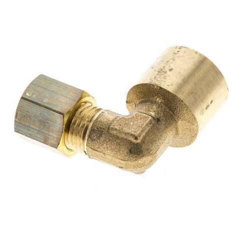 Raccord à compression coudé 90° en laiton G 1/4'' x 6mm 150 Bar DIN EN 1254-2
