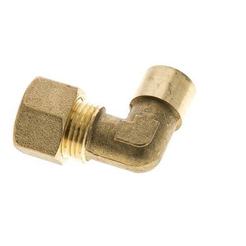 Raccord à compression coudé 90° en laiton G 1/4'' x 12mm 75 Bar DIN EN 1254-2