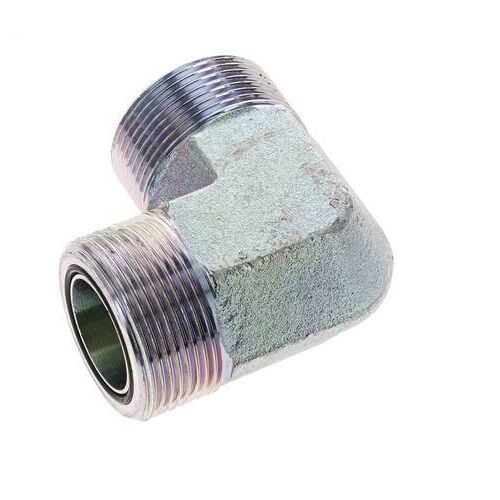 Raccord coudé 90° en acier zingué UN 1-11/16''-12 mâle ORFS 250 Bar - Hydraulique