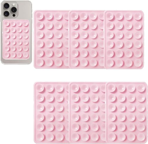 Lot de 6 supports adh¿¿sifs en silicone pour smartphones - Mains libres - Support solide pour selfies et vid¿¿os - Durable - Facile ¿¿ utiliser - Miroir de douche - Support de t¿¿l¿¿phone portable