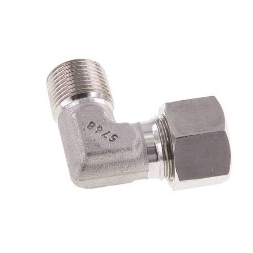 R 3/8'' mâle x 12L Raccord coudé 90° en acier inoxydable 315 Bar DIN 2353