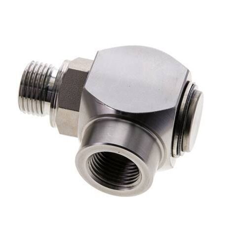 G 1/2'' M/F Coude à 90 degrés en acier inoxydable Joint tournant Haute pression 400 Bar - Hydraulique