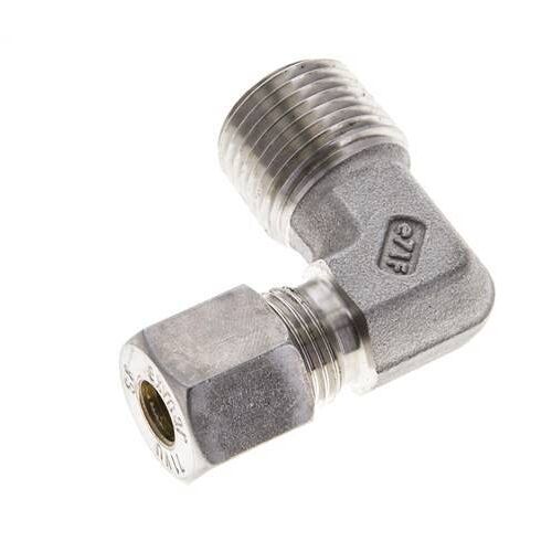 1/2'' NPT mâle x 8S Raccord à compression coudé à 90 degrés en acier inoxydable 630 Bar DIN 2353
