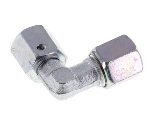 M14x1.5 x 6S Acier zingué Raccord coudé réglable à 90° avec cône d'étanchéité et joint torique 630 Bar DIN 2353