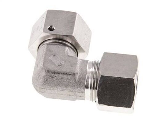 M24x1.5 x 16S Acier inoxydable Raccord coudé réglable à 90° avec cône d'étanchéité et joint torique 400 Bar DIN 2353