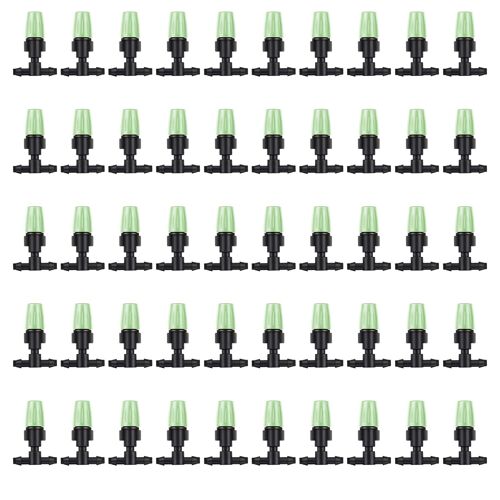 50 Pcs Goutteurs Irrigation R¿¿glables,Irrigation Drippers Goutte Goutteurs Irrigation Goutte ¿¿ Goutte,T¿ºte de Gicleurs D'irrigation,pour Parterres de Fleurs, Jardins, Pelouse ¿¿ Plante(Vert)
