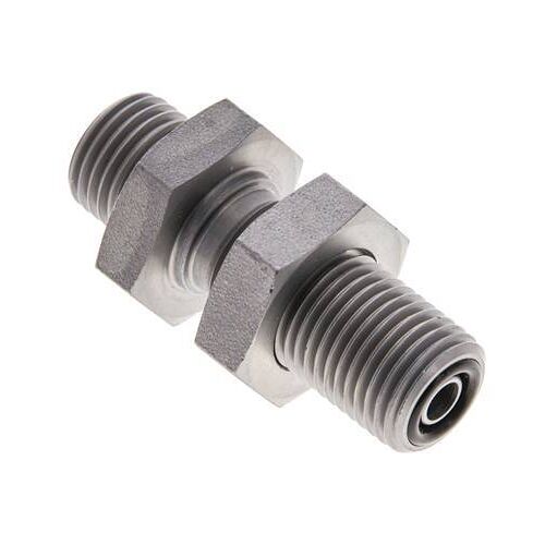 UNF 9/16''-18 Mâle Raccord pour cloison en acier zingué ORFS 630 Bar - Hydraulique