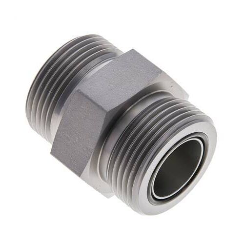 UN 1-7/16''-12 Embout double en acier zingué ORFS 400 Bar - Hydraulique