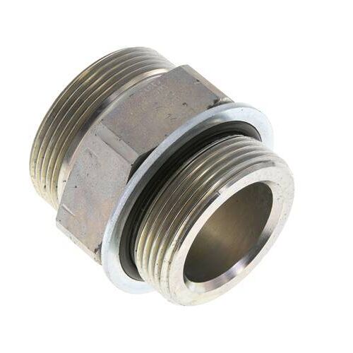 Embout double en acier zingué UN 2''-12 x G 1 1/2'' ORFS 250 Bar - Hydraulique