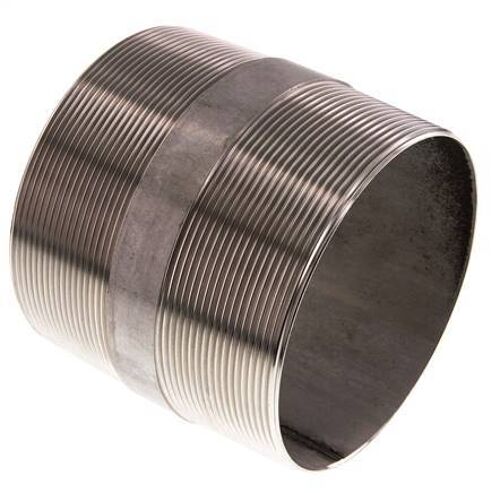 R 4'' Mamelon double pour tuyau en acier inoxydable 20 Bar DIN 2982 - 100mm