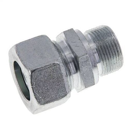M26x1.5 Male x 22L Acier zingué Anneau de coupe droit 160 Bar DIN 2353