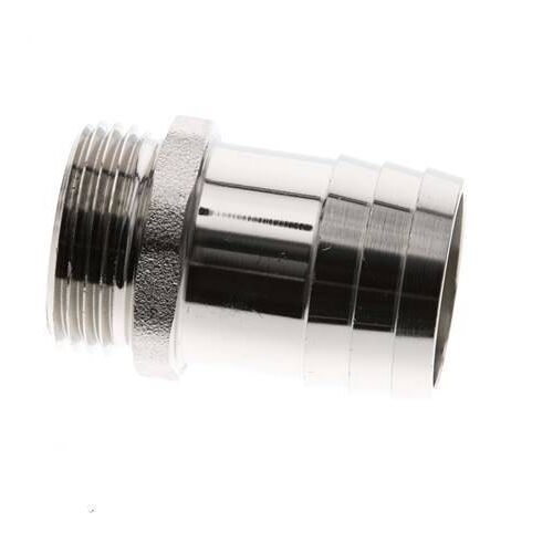 G 1'' mâle x 32mm laiton nickelé Embout de tuyau 16 Bar