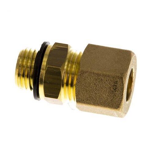 Raccord à compression droit en laiton G 1/4'' mâle x 10mm avec joint PA 95 Bar DIN EN 1254-2