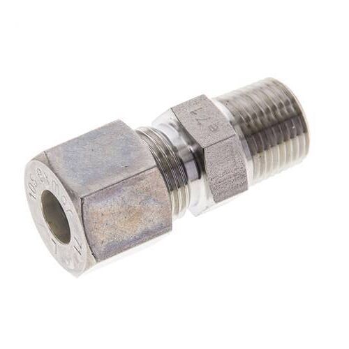 Raccord à compression droit 3/8'' NPT mâle x 10S en acier inoxydable 630 Bar DIN 2353