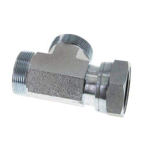 Té ORFS en acier zingué UN 2''-12 F/M avec écrou-raccord 250 Bar - Hydraulique