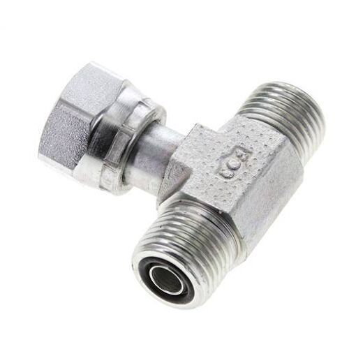 UN 11/16''-16 M/F Té en acier zingué ORFS avec écrou-raccord 630 Bar - Hydraulique