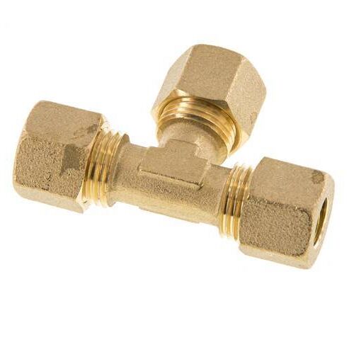 Raccord à compression en Té en laiton 10mm 95 Bar DIN EN 1254-2
