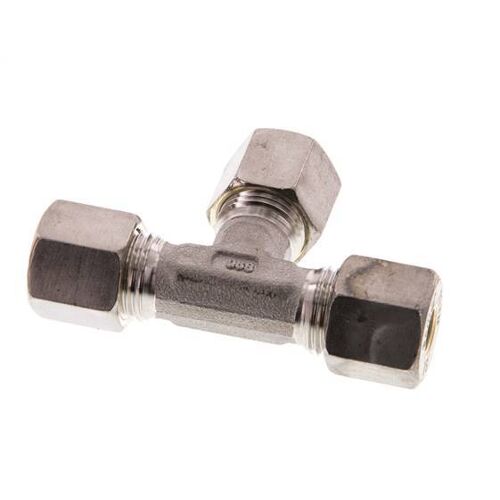 Raccord à compression en T en acier inoxydable 8S 630 Bar DIN 2353