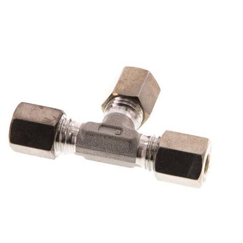 Raccord à compression en T en acier inoxydable 6L 315 Bar DIN 2353
