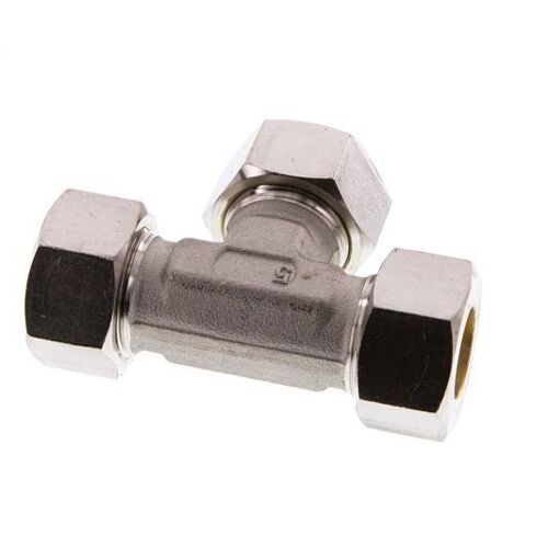 Raccord à compression en T en acier inoxydable 18L 315 Bar DIN 2353