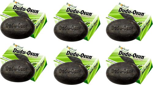 Dudu-Osun, Savon Noir Africain 100% Naturel, 150g, Lot De 6 