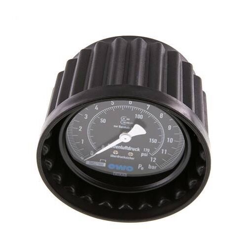 Manomètre 80mm 0 - 12 Bar Douilles de 15,9 mm