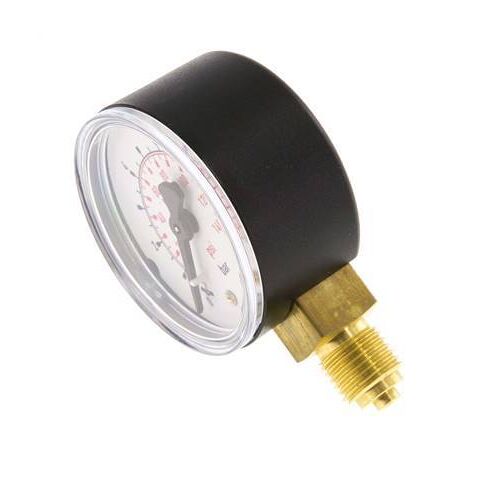 0..10 Bar (0..145 lb/po2) Manomètre sous plastique/laiton 50 mm Classe 2.5