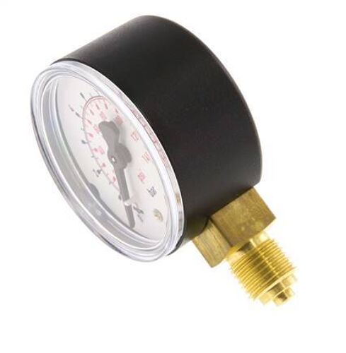 0..10 Bar (0..145 lb/po2) Manomètre sous plastique/laiton 50 mm Classe 2.5