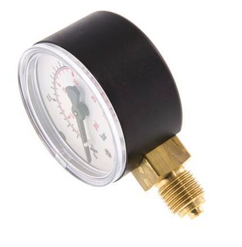 0..1.6 Bar (0..23 lb/po2) Manomètre sous plastique/laiton 50 mm Classe 2.5
