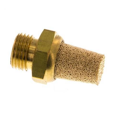 Silencieux Pneumatique en Bronze Fritté G1/8'' Raccord en Laiton [5 Pièces]