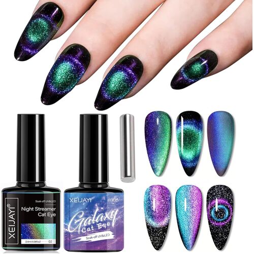 Cat Eye Gel Nail Polish Cat Eyes Ongles Semi Permanent 2pcs Vernis Semi Permanent Magnetique Aimant Cat Eyes Ongles Vernis Gel Uv 