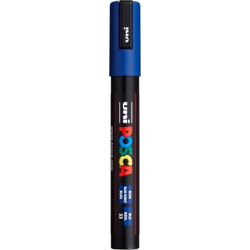 Uni-Ball 182551 - Marqueur Posca Pc-5m, Pointe Ogive Moyenne, Bleu Fonc¿¿, 1 Pi¿¿Ce