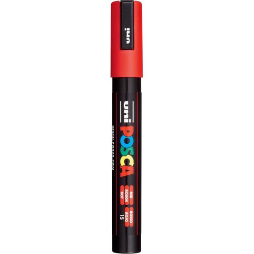 Uni-Ball 182521 - Marqueur Posca Pc-5m, Avec Pointe Ogive 1.8 - 2.5 Mm, Rouge, 1 Pi¿¿Ce