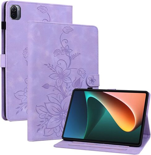 ?tui pour Xiaomi Pad 5 / Pad 5 Pro (21051182, M2105K81AC) (11 Pouces) PU Cuir Flip Coque Protection avec Support Housse Case Portefeuille Cover Impression Pourpre