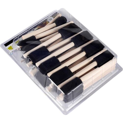 en mousse ¿¿ponge Manche en bois Pinceaux de peinture (lot de 25) - L¿¿ger, durable, acrylique, id¿¿al pour les taches, vernis, travaux manuels
